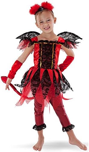 Teetot Princess Factory Girl's Little Devil Costume with Pitchfork and Wings, 5/6