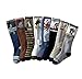 Yzjcafriz Boys' Cartoon Dinosaur Stocking Youth Pattern Knee High Cotton Socks (8 Pairs)