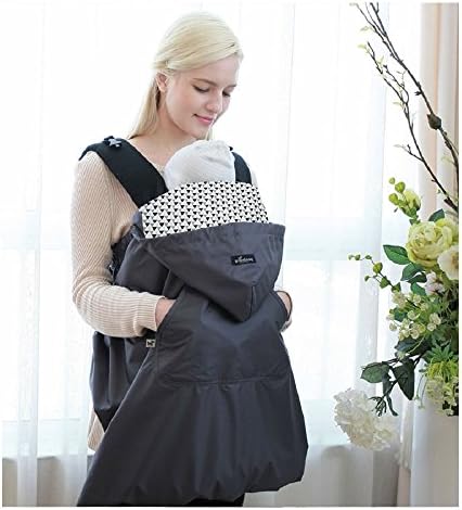 Peekara Baby Carrier Soft Warmer, Front, Windbreak, Perfect for Infant &amp; Toddler, Best Baby Shower Gift! Grey