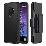 Trianium Duranium Galaxy S9 Holster Case with Rotating Belt Clip and Kickstand [Heavy Duty Protection] Premium Scratch Resistant/Shock Absorption Cushion Covers for Samsung Galaxy S9 (2018)- Black
