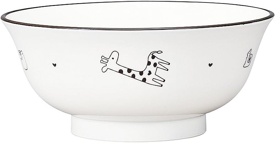 宮本産業 丼 あにまる・わ~るど ら-めんどんぶり ホワイト 580ml