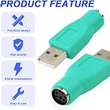 Xiatiaosann PS/2 to USB A Adapter 4 Pack Green Mouse Keyboard Converter view 5