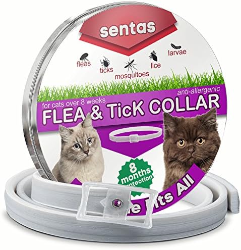 Flea and tick prevention for cats by Sentas, cat flea collar, flea tick prevention, flea treatment for cats, flea protection, pet flea collars, fleas &amp; ticks for cats, flea &amp; tick control (13 inch)