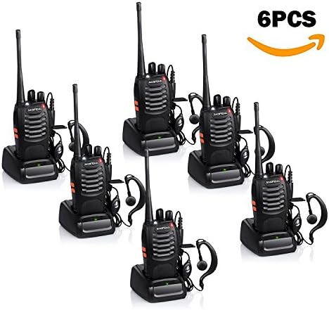QITAO® BaoFeng BF-888S UHF 400-470MHz 16CH Single Band CTCSS/DCS High Illumination Flashlight Walkie Talkie Two Way Radio Long Range (6PCS)