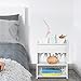 Finether Modern Night Stand Waterproof Wood Plastic Composite End Table Display Bedside Table Furniture Storage Shelf with Removable Drawer for Bedroom and Living Room, White