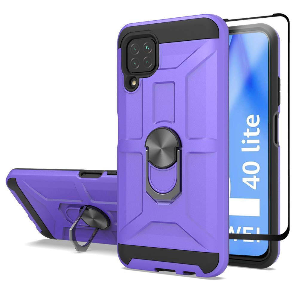 Cuoqing Huawei P40 Lite Case, P40 Lite Cases, With 1 Screen Protector, Silicone Shockproof Hard Protective Phone Cover for Huawei P40 Lite