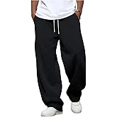 SOLY HUX Men's Baggy Sweatpants Drawstring Elastic Waist Workout Running Sweat Pants with Pockets