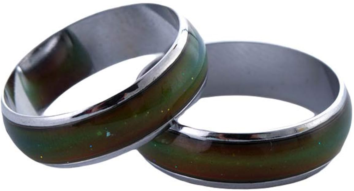 Fliyeong Cool Mood Ring Emotion Feeling Color Change Adjustable Ring for Lover Durable and