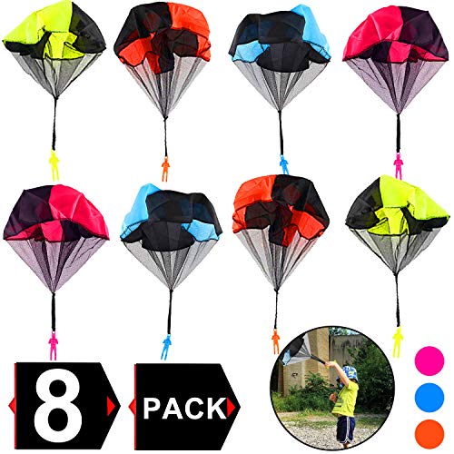 SIXONE Parachute Toy8 Pack Tangle Free Throwing Hand Throw Soldiers