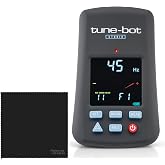 Tune Bot Clip-on Studio Drum Tuner with Cleaning Cloth | Tune-bot Digital Studio, 4-Color LCD, 30-450 Hz Range, Filter Mode, Difference Mode, Saves Drum Tunings, Cleaning Cloth