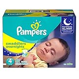 Branded Pampers Swaddlers Overnights Diapers - Diaper Size 4 - 62 Ct. ( Weight 22- 37 Lb.) (Bulk Qty at Whoesale Price, Genuine & Soft Baby diaper)