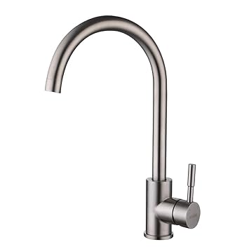 Fandaucy Chrom Mischbatterie 360° drehbar Wasserhahn Küche Armatur Spülbecken Spültischarmatur Küchenarmatur Küchenmischer