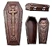 Atlantic Collectibles Vampire Coffin Bed Jewelry Trinket Box With Zombie Cadaver Figurine Set Count Dracula Casket Tomb Rest In Peace Keepsake Box With Fitting Decaying Zombie Corpse