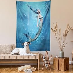 Ambesonne Underwater Tapestry, Mermaid Fishtail