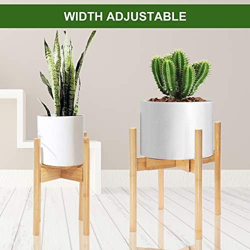 Panta Adjustable Plant Stand with Tray, Mid Century Planter Stand, Fits