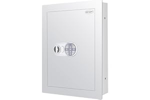 LANGGER V Digital Wall Safe, Hidden Keypad Wall Safe, In Wall Safe Between Studs, Perfect for Home/Office/Hotel, Secure Handgun, Jewelry, Valuables-White