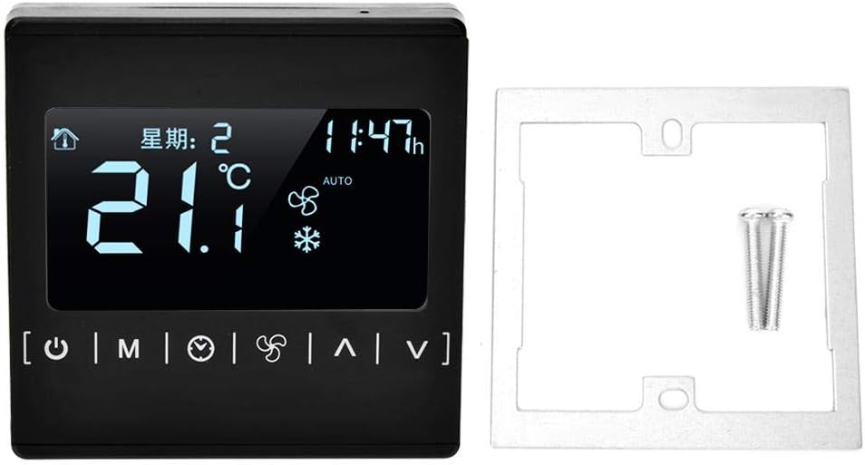 Different Gift Air Conditioner Thermostat,2 in 1 Fan Coil Thermostat Touch Intelligent Digital Display Thermostat