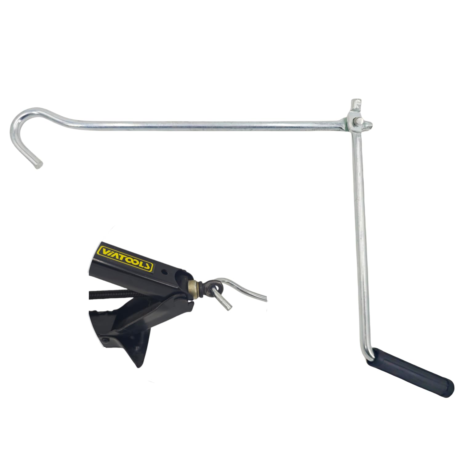 Photo 1 of Viatools Scissor Jack Crank Handle, Thickened Steel Durable Jack Wrench for 1Ton - 3Ton Scissor Jacks (1 PC Silver)