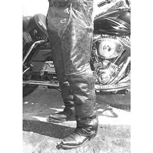 The Nekid Cow Premium Mens Black Cow Hide Leather Motorcycle Protective Riding Chaps w/ Snap Out Insulated Lining and Full Pockets - Heavy Duty Protection - Killer USA Classic Biker Style (XL)
