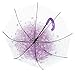 XUANLAN Transparent Cherry Blossom Bubble Dome Umbrella, Romantic Clear Semi-automatic POE Stick Umbrella for Rain and Wind (Purple Cherry)