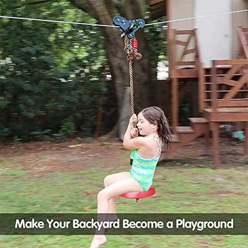 100 Foot Zip Line Kit, Up to 400 Lb, with Safe Spring Brake, 304