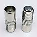 Cess PAL DVB-T TV Male to F-Type Female Coax Adapter AV Connector, 2 Pack, PAL Male to F-Type Female, Nickel-Plated Connectors