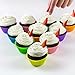 BakeitFun Silicone Cupcake Liners Set, A Pack of 12 Standard Reusable Non-Stick Baking Cups in 6 Colors, Piping Bag, Decorating Tips and Decoration Pen, and German Food Grade Materials
