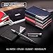 Business Name Card Holder Luxury PU Leather & Stainless Steel Multi Card Case,Business Name Card Holder Wallet Credit card ID Case / Holder For Men & Women - Keep Your Business Cards Clean (Rose red)