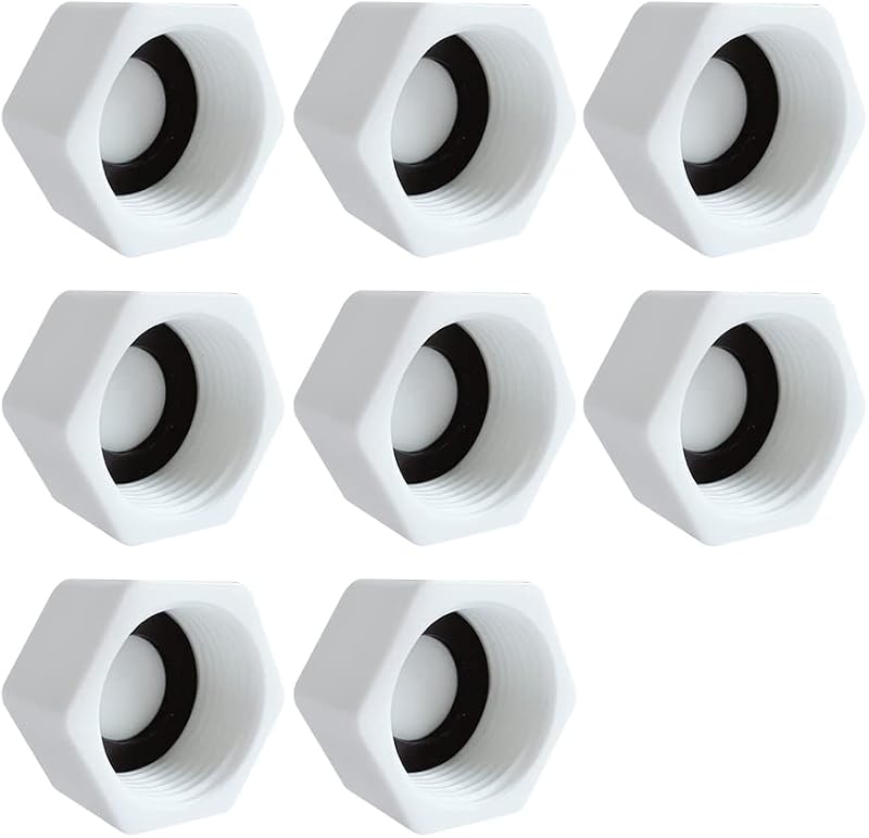 HLIWS 8 Pcs G1 BSP Drain Cap Blank Cap with Gasket Female Threaded