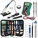 Soldering Iron Kit with Digital Multimeter, HANDSKIT Soldering Iron Kit Electronics, 60W Adjustable Temperature Welding Tool with ON-OFF Switch, 12-in-1 Soldering Iron Kit, 2pcs Tips, Desoldering Pump