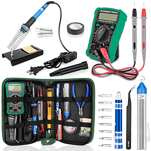 Soldering Iron Kit with Digital Multimeter, HANDSKIT Soldering Iron Kit