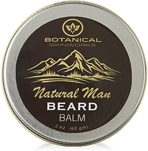 Natural Man Original Beard Balm with Jojoba and Argan Oils - All Natural Beard Conditioner By Botanical Skinworks, 2 Ounce