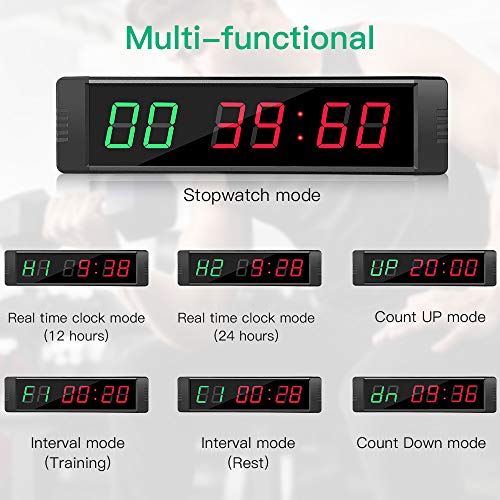 Riiai Programmeerbare LED Interval Timer Real Time Clock Stopwatch Sport met afstandsbediening voor Crossfit, Tabata… - Image 4