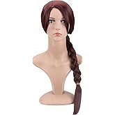 FWHWJ Long Brown Braid Wig Cosplay Costume Women Plait Ponytail Wigs For Christmas Halloween, 27in Length