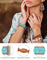 W-RARA Boho Stone Bracelet Compatible with Fitbit