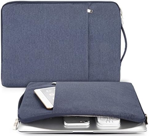Laptop Sleeve 11.6 Inch, Portable Handle Protective Fabric Notebook Carrying Case for 11"-11.6" Chromebook Macbook HP Lenovo Acer Dell Asus Surface Pro Samsung Computer Bag - Dark Blue