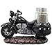 Classic Motorcycle Glass Salt and Pepper Shaker Set with Decorative Retro Road Hog Display Holder As Biker Bar and Kitchen Table Decorations for Vintage Chopper & Bike Riders or Gifts for Bikers