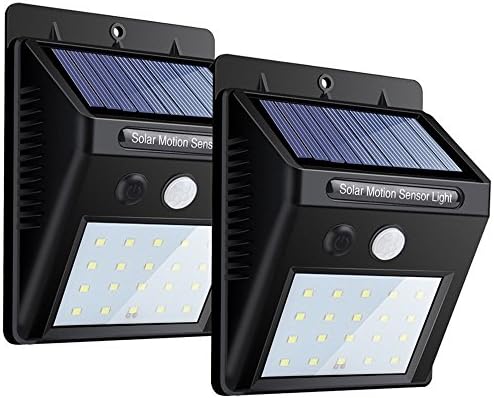 Solar Light 2 Pack Motion Sensor 20 LED Light Solar Powered Water Resistent wall light for Fence,Garden,Patio,Yard,Pathway