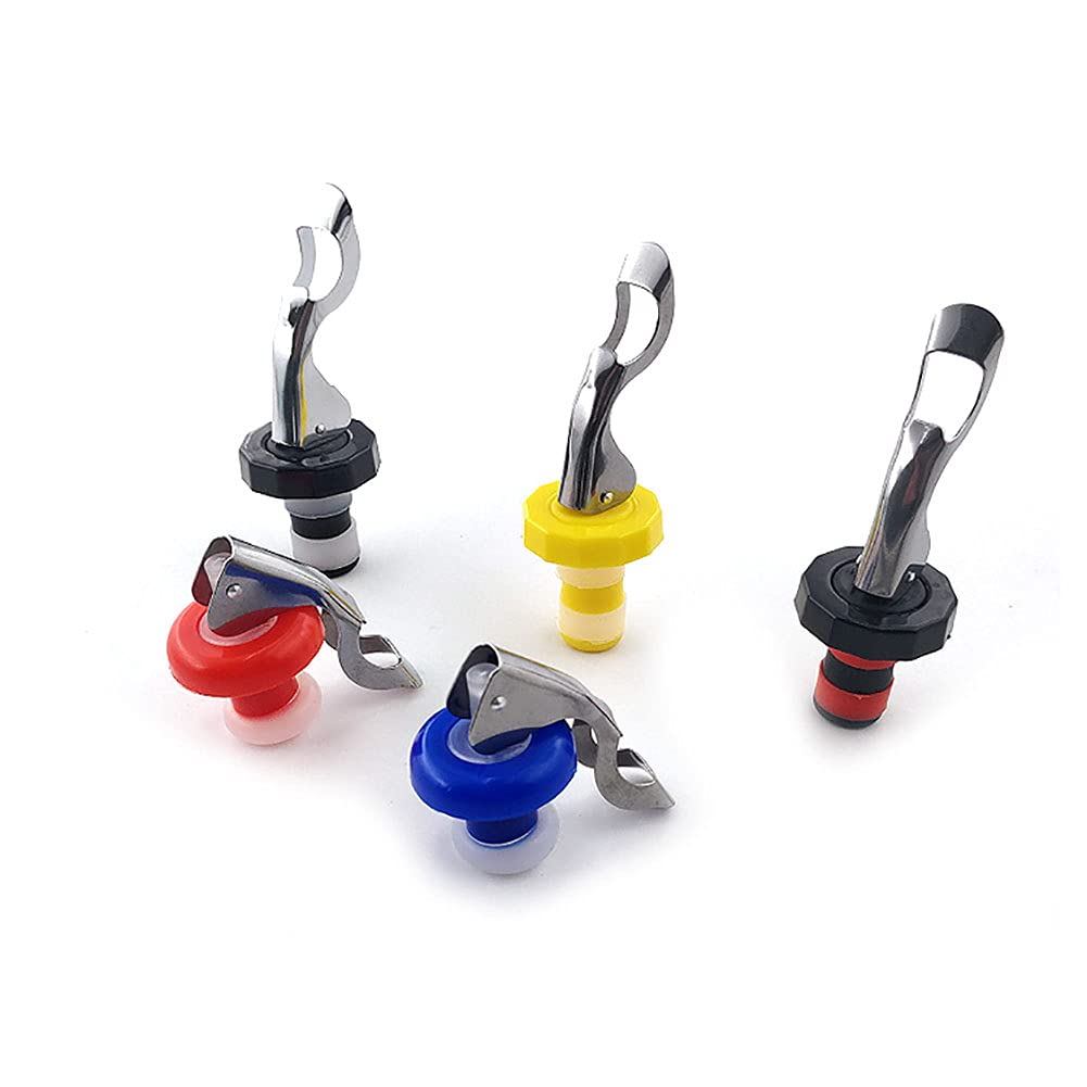 Alnicov Silicone Wine Stopper,5 Packs Creates Airtight Seal Wine Stoppers Manual Beverage Bottle Stopper Wine Bottle Cork(Assorted Colors)