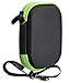 Golf GPS Case by CaseSack, Specially Designed for IZZO Swami 4000+ Golf GPS, and Swami 4000, Swami 5000 Golf GPS Rangefinder; Garmin Approach G30, G6, G7 (Black with Green Zip)