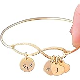 Family Infinity Bracelet with Initial Charms Personalized Jewelry for Mom Wife Grandma Mother's Day Gift Birthday Present