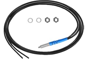 BOJKEON FR6Y10 Fiber Optic Sensor,Diffuse Reflective Digital Fiber Optic,1000mm Line Length,M6 Probe Sensor，Detection Distance 0-70MM