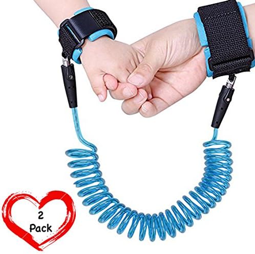(Twin Pack) Child Safety Harness for Toddlers | Anti Lost Wrist link for Children | Extra Light and Durable Toddler Leash [1.5m + 2.5m]