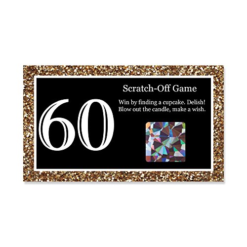 Big Dot of Happiness Adult 60th Birthday - Gold - Birthday Party Game Scratch Off Cards - 22 Count