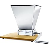 FERRODAY Malted Grain Mill for Grain Malt Barley, 2 Roller Stainless Steel | Heavy Duty Crusher Malt Mill Homebrew Grain Grinder, Adjustable Barley Crusher, Low Speed Drill, Manual Mill Wooden Base