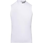 Battle Sports Mock Neck Sleeveless Compression Shirt, 4-Way Stretch Mesh, Moisture Wicking