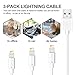 Lightning Cable, Quntis 3Pack 3ft 6ft 9ft Lightning to USB A Cable MFi Certified iPhone Charger Compatible with iPhone Xs Max XR X 8 Plus 7 Plus 6 Plus 5s SE iPad Pro iPod Airpods and More - White