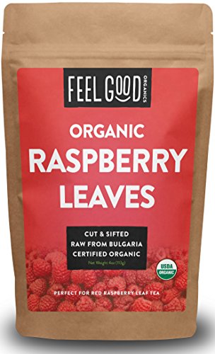 Organic Red Raspberry Leaf - Cut & Sifted Leaves - 4oz Resealable Bag - 100% Raw From Bulgaria