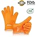 Kitchonics Heat Resistant Silicone BBQ Gloves, Orange