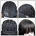 RUISENNA Women Black Bob Wigs Synthetic Yaki Hair Wigs Short Straight wig 100% Heat Resistant Fiber Wigs For African American